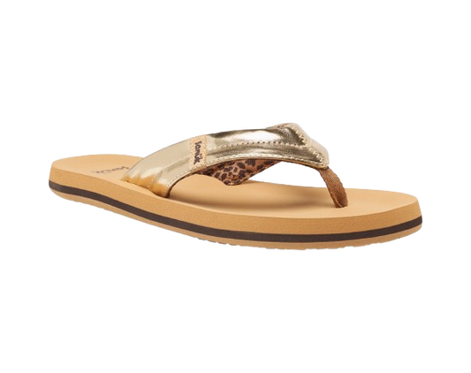 SANUK YOUTH Y WAVY GOLD FLIP FLOP