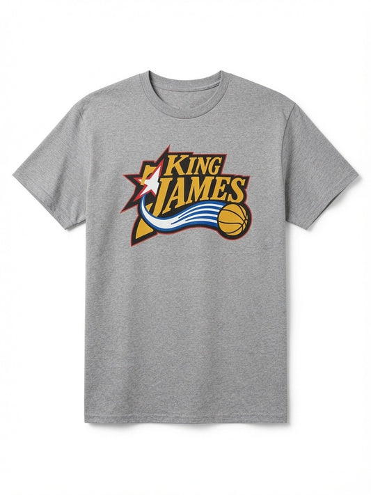 Lebron James 'King James' Retro Philadelphia 76ers T-Shirt
