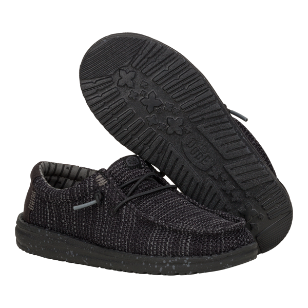 HEY DUDE WALLY YOUTH STRETCH SOX BLACK/BLACK