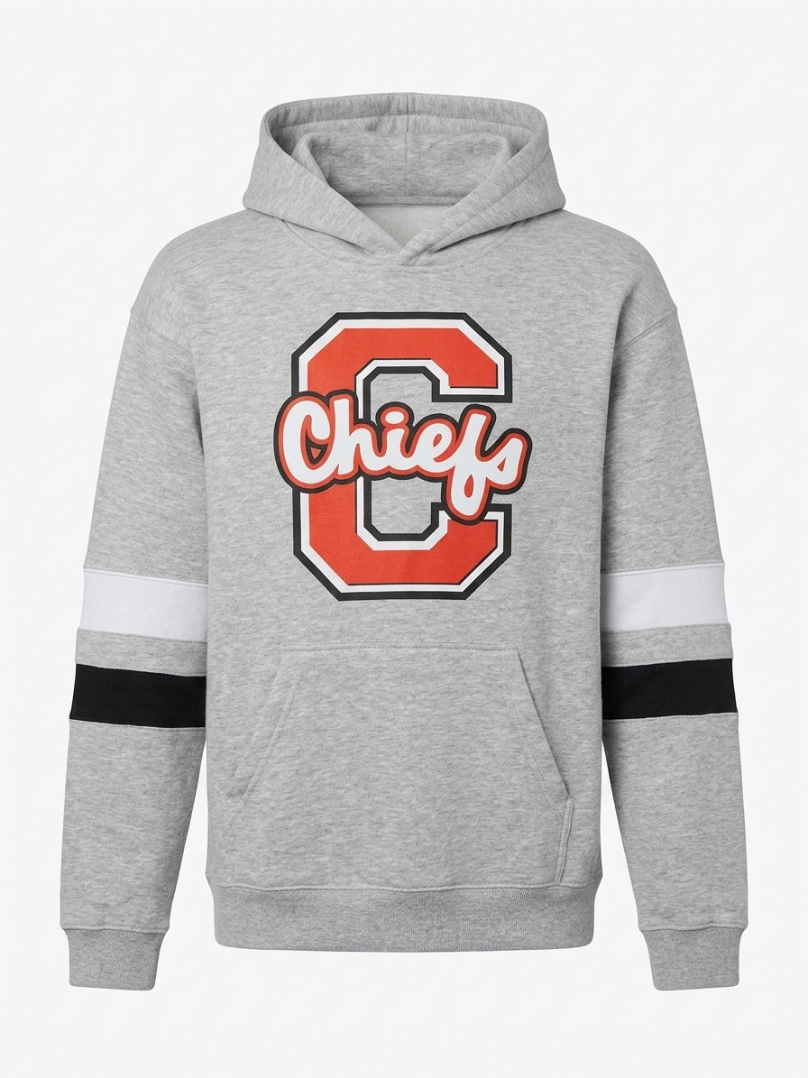LRHSD Striped Sleeve School Logo Hoodie