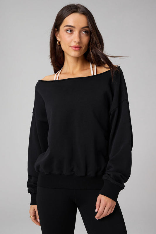 Fabletics Year Round Terry Off Shoulder Sweatshirt