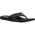 SANUK M BEER COZY COASTER - DARK BROWN