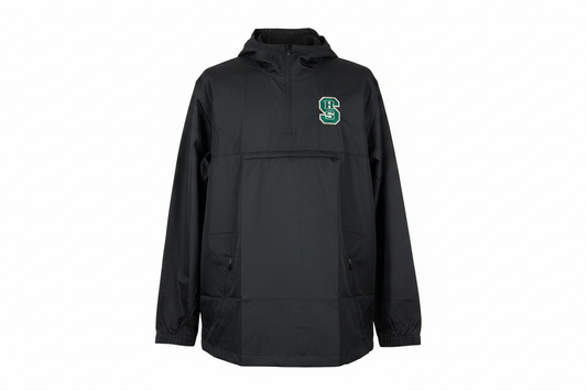 Black Half-Zip Jacket White Background