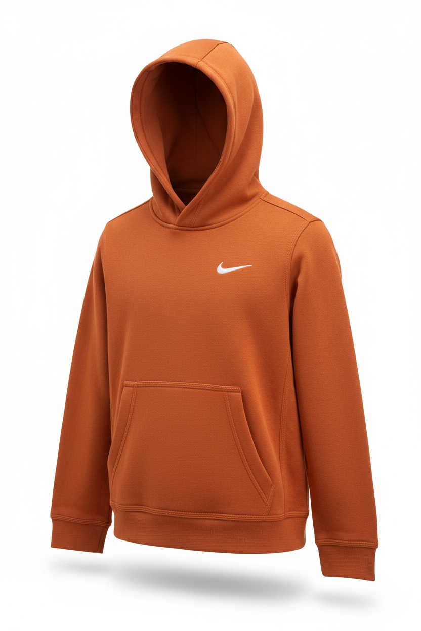 Burnt Orange Nike Hoodie - White Background
