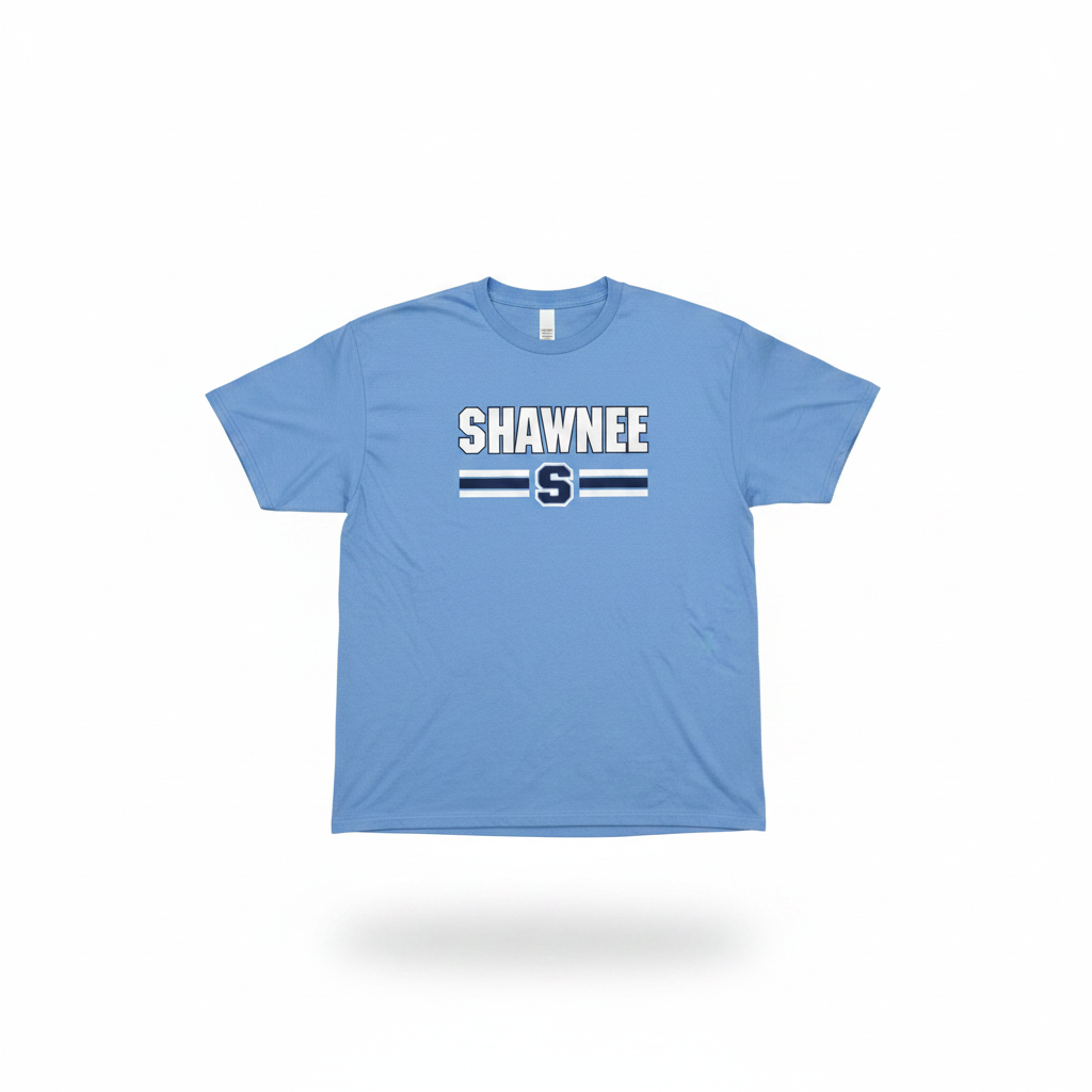 Light Blue Shawnee T-Shirt - White Background