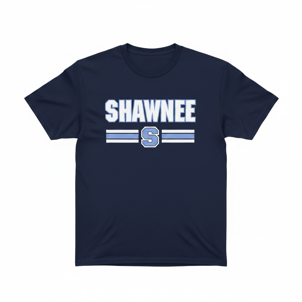 Navy Shawnee T-Shirt - White Background
