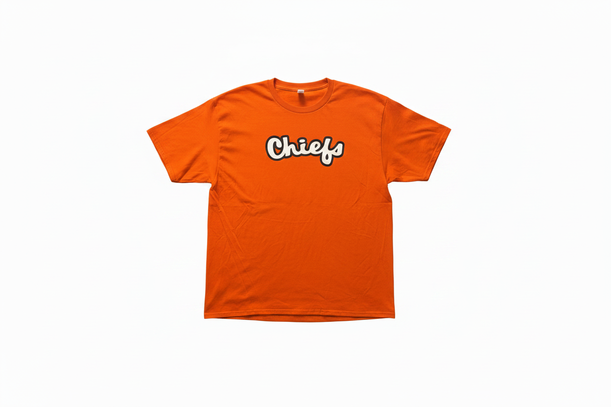 Orange Chiefs T-Shirt - No Hands, Centered Logo