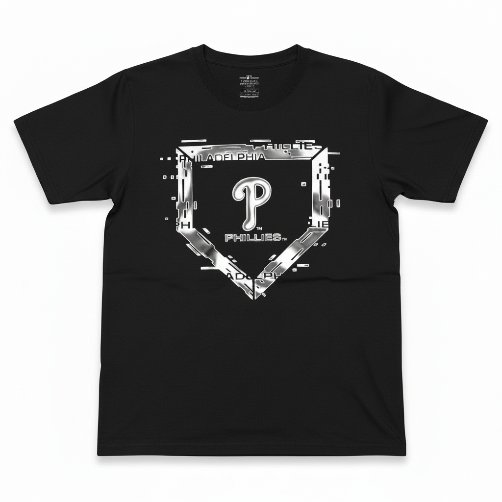 Philadelphia Phillies T-Shirt Silver Reflective Logo