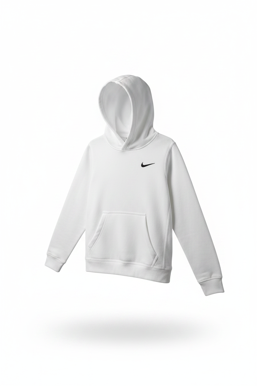 White Nike Hoodie - White Background